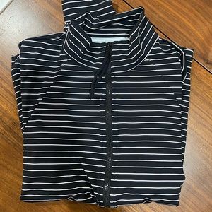 Carve Designs Lake Sunshirt Black White Stripe M